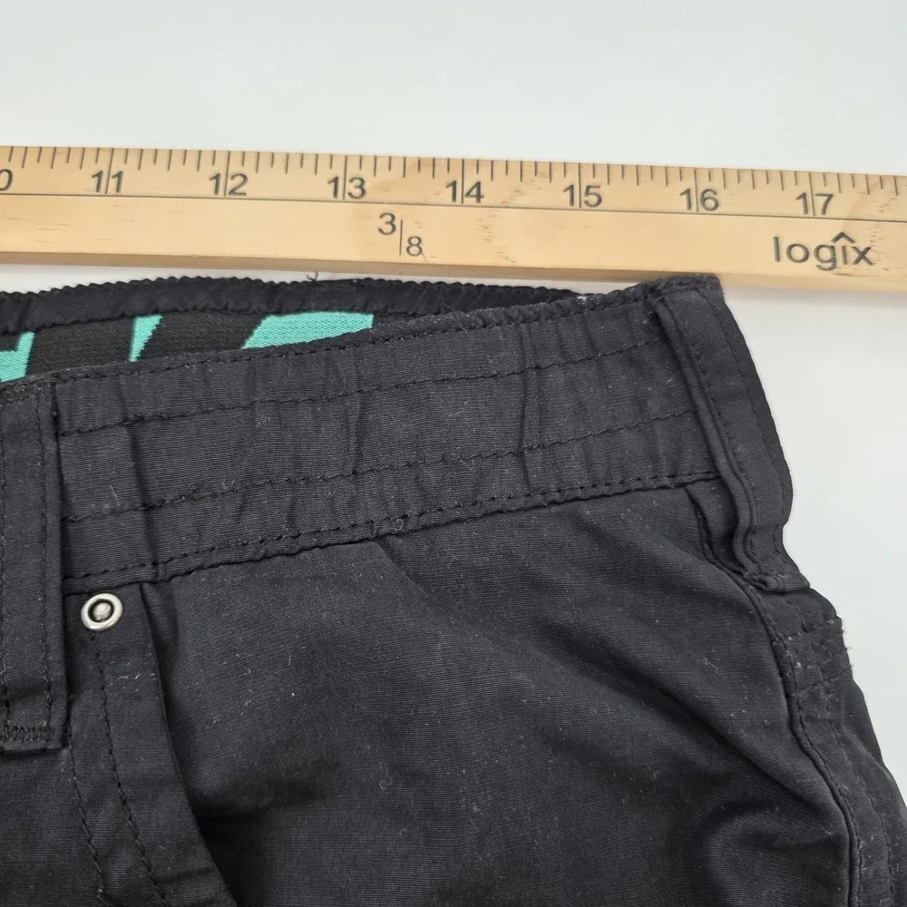 Projek Raw Cargo Shorts Men 32 Black Pockets Zippers Y2K Style Military Outdoors
